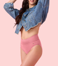 Load image into Gallery viewer, Enamor CW01 Cotton Classic, All Day Comfort, High Waist Brief - Breathable, Antimicrobial with Stain Release, Outer Brushed Wide Elastic, Full Coverage - Pack of 1 (Strawberry Ice)