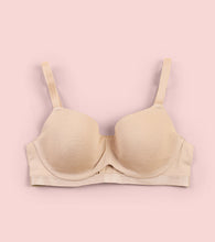 Load image into Gallery viewer, Enamor Innovations CloudSoft, Invisi Neckline Women's Cotton Everyday T-Shirt Lift Bra - Padded, Wired, High Coverage - A132 (Pale Skin)