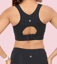 Load image into Gallery viewer, Enamor Crew Neck Sleeveless Crop length Sports Bra For Women - Hook & Eye Closure, Hugged Fit - A205 (Jet Black)
