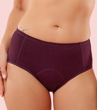 Load image into Gallery viewer, Enamor IP12 Bamboo Cotton Period Panty - Mid Waist, Full Back Coverage, Extended Protective Lining with Extra Layer at the Crotch - Grape Wine