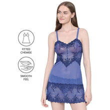 Load image into Gallery viewer, Wacoal Embrace Lace Non Padded Non Wired Bridal Wear Short Lace Babydoll Chemise - Blue 814191