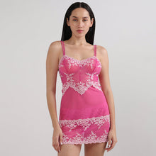 Load image into Gallery viewer, Wacoal Embrace Lace Non Padded Non Wired Bridal Wear Short Lace Babydoll Chemise-Dark Pink 814191