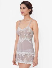 Load image into Gallery viewer, Wacoal Embrace Lace Non Padded Non Wired Bridal Wear Short Lace Babydoll Chemise - Purple 814191