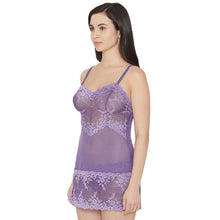 Load image into Gallery viewer, Wacoal Embrace Lace Non Padded Non Wired Bridal Wear Short Lace Babydoll Chemise - Purple 814191