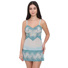 Load image into Gallery viewer, Wacoal Embrace Lace Non Padded Non Wired Bridal Wear Short Lace Babydoll Chemise - Aqua 814191