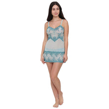 Load image into Gallery viewer, Wacoal Embrace Lace Non Padded Non Wired Bridal Wear Short Lace Babydoll Chemise - Aqua 814191