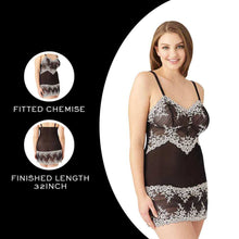 Load image into Gallery viewer, Wacoal Embrace Lace Non Padded Non Wired Bridal Wear Short Lace Babydoll Chemise - Black 814191