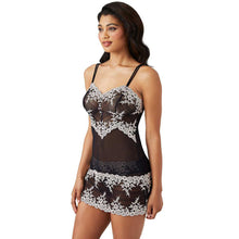 Load image into Gallery viewer, Wacoal Embrace Lace Non Padded Non Wired Bridal Wear Short Lace Babydoll Chemise - Black 814191
