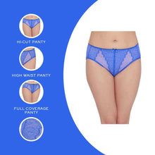 Load image into Gallery viewer, Wacoal Retro Chic High Waist Full Coverage Everyday Wear Lace Panty - Blue 841186