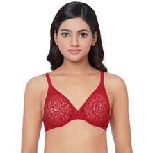 Load image into Gallery viewer, Wacoal Halo Lace Non Padded Wired Full Cup Bridal Wear Plus Size Lace Bra - Red 851205