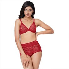 Load image into Gallery viewer, Wacoal Halo Lace Non Padded Wired Full Cup Bridal Wear Plus Size Lace Bra - Red 851205
