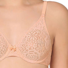 Load image into Gallery viewer, Wacoal Halo Lace Non Padded Wired Full Cup Bridal Wear Plus Size Lace Bra - Peach 851205