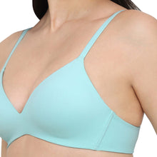 Load image into Gallery viewer, Wacoal How Perfect Padded Non-wired 3/4th Cup Medium Coverage Seamless T-Shirt Bra - Aqua 852189