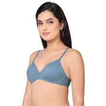 Load image into Gallery viewer, Wacoal How Perfect Padded Non-wired 3/4th Cup Medium Coverage Seamless T-Shirt Bra - Blue 852189