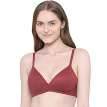 Load image into Gallery viewer, Wacoal How Perfect Padded Non-wired 3/4th Cup Medium Coverage Seamless T-Shirt Bra - Maroon 852189
