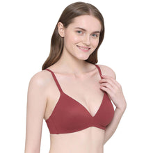 Load image into Gallery viewer, Wacoal How Perfect Padded Non-wired 3/4th Cup Medium Coverage Seamless T-Shirt Bra - Maroon 852189