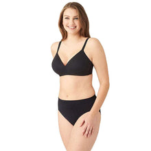 Load image into Gallery viewer, Wacoal How Perfect Padded Non-wired 3/4th Cup Medium Coverage Seamless T-Shirt Bra - Black 852189