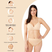 Load image into Gallery viewer, Wacoal How Perfect Padded Non-wired 3/4th Cup Medium Coverage Seamless T-Shirt Bra - Beige 852189