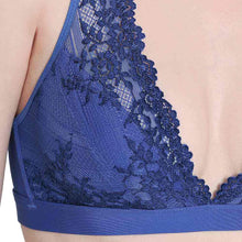 Load image into Gallery viewer, Wacoal Embrace Lace Non Padded Non Wired 3/4th Cup Bridal Wear Medium coverage Lace Bralette - Dark Blue 852191
