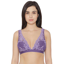 Load image into Gallery viewer, Wacoal Embrace Lace Non Padded Non Wired 3/4th Cup Bridal Wear Medium coverage Lace Bralette - Purple 852191