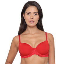 Load image into Gallery viewer, Wacoal Embrace Lace Contour Padded Wired 3/4th Cup Everyday Wear Medium coverage T-Shirt Bra - Red 853191