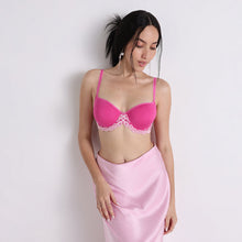 Load image into Gallery viewer, Wacoal Embrace Lace Contour Padded Wired 3/4th Cup Everyday Wear Medium coverage T-Shirt Bra-Dark Pink 853191