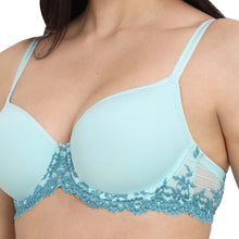 Load image into Gallery viewer, Wacoal Embrace Lace Contour Padded Wired 3/4th Cup Everyday Wear Medium coverage T-Shirt Bra - Aqua 853191