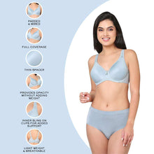 Load image into Gallery viewer, Wacoal Basic Beauty Lightly Padded Wired Full Cup Everyday Wear Full coverage T-Shirt Bra - Light Blue 853192