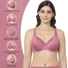 Load image into Gallery viewer, Wacoal Basic Beauty Lightly Padded Wired Full Coverage Full Support Everyday Comfort Spacer Cup Bra-Pink 853192