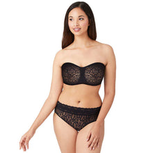 Load image into Gallery viewer, Wacoal Halo Lace Non Padded Wired Half Cup Bridal Wear Plus Size Strapless Lace Bra - Black 854205
