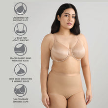 Load image into Gallery viewer, Wacoal Back Appeal Non Padded Wired Full Cup Everyday Wear Plus Size Comfortable Full Support Bra - Beige 855303