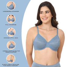 Load image into Gallery viewer, Wacoal Visual Effects Non Padded Wired Full Cup Everyday Wear Plus Size Full Support Minimizer Bra - Blue 857210