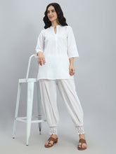 Load image into Gallery viewer, Go Colors White Embroidered Lace Salwar