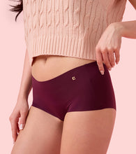 Load image into Gallery viewer, Enamor PS40 Innovations Invisi, All Day Comfort, Mid Waist Boyshorts Panty for Women - No Visible Panty Lines, Breathable, Sweat wicking, Free Cut, Full Coverage - Pack of 1 (Grape Wine)
