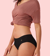 Load image into Gallery viewer, Enamor CR17 Chic Stretch Cotton, All Day Comfort, Mid Waist Hipster Panty for Women - Naturally Breathable, Antimicrobial with Stain release, Inner Elastic, Full Coverage - Pack of 5 (Jet Black / Nude)