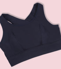 Load image into Gallery viewer, Enamor Crew Neck Sleeveless Crop length Sports Bra For Women - Hook & Eye Closure, Hugged Fit - A205 (Navy)