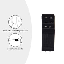 Load image into Gallery viewer, Wacoal Bra Extender Lightweight 2 Hook Soft and comfortable 2 Hook & Eye Elastic Bra Extender - Black AI04M12