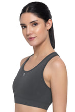 Load image into Gallery viewer, Amante Reversible Low Impact Sports Bra - Gray Pinstripe 17111