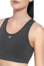 Load image into Gallery viewer, Amante Reversible Low Impact Sports Bra - Gray Pinstripe 17111