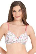 Load image into Gallery viewer, Amante Smooth Charm Padded Non-Wired Printed T-Shirt Bra - Floral Whimsy Pr 10606
