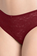 Load image into Gallery viewer, Amante Floral Romance Low Rise Bikini Panty - Burgundy Wine 10306