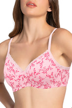 Load image into Gallery viewer, Amante Cotton Casual Padded Non-wired Printed T-shirt Bra - Pink Nectar Pr 10202