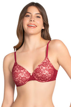 Load image into Gallery viewer, Amante Floral Romance Padded Wired Lace Bra - Rumba Red-Impatiens Pink 10301