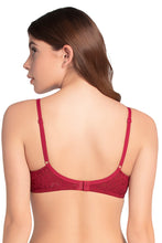 Load image into Gallery viewer, Amante Floral Romance Padded Wired Lace Bra - Rumba Red-Impatiens Pink 10301
