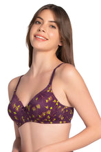 Load image into Gallery viewer, Amante Smooth Charm Padded Non-Wired T-shirt Bra - Linear Floral Print 10606
