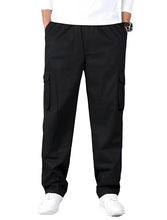 Load image into Gallery viewer, Romano nx Cotton Casual Cargo Track Pant for Men- Lower with Multi-Pockets & Side Zipper Pockets Black