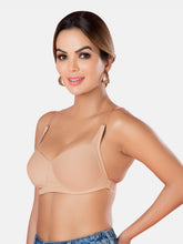 Load image into Gallery viewer, Sonari Women’s Multiway Backless Padded Wirefree Medium Coverage Cotton Rich T-Shirt Bra – BACKEYE