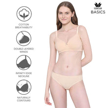 Load image into Gallery viewer, Wacoal BASICS Essentials2.0 Padded Non-wired 3/4th Cup Everyday Wear T-shirt Bra - Beige BI03M02