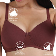 Load image into Gallery viewer, Wacoal BASICS Essentials2.0 Padded Non-wired 3/4th Cup Everyday Wear T-shirt Bra -Dark Brown BI03M02