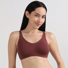Load image into Gallery viewer, Wacoal BASICS Essentials Live In Non-padded Non-wired Full Cup Everyday Wear Cotton Blend T-shirt Bra-Dark Brown BI03M05